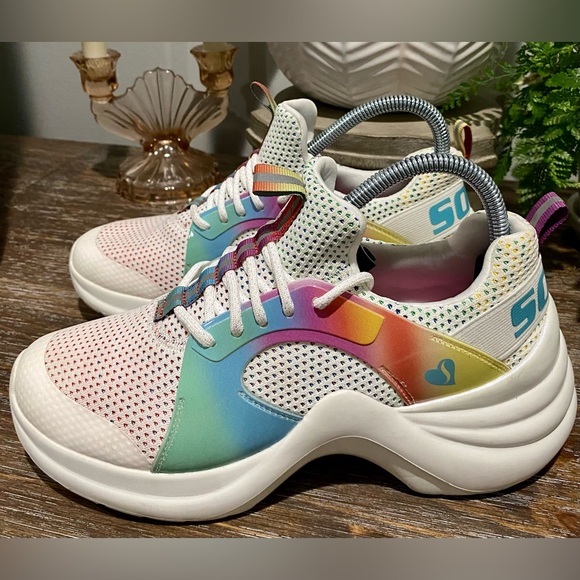 New 🌈 Sketchers Rainbow Solei Chunky Sneakers Women’s 8 - Picture 2 of 7